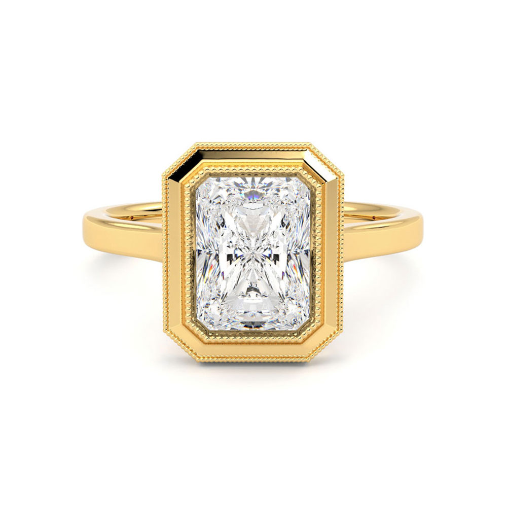Milgrain diamond deals engagement ring