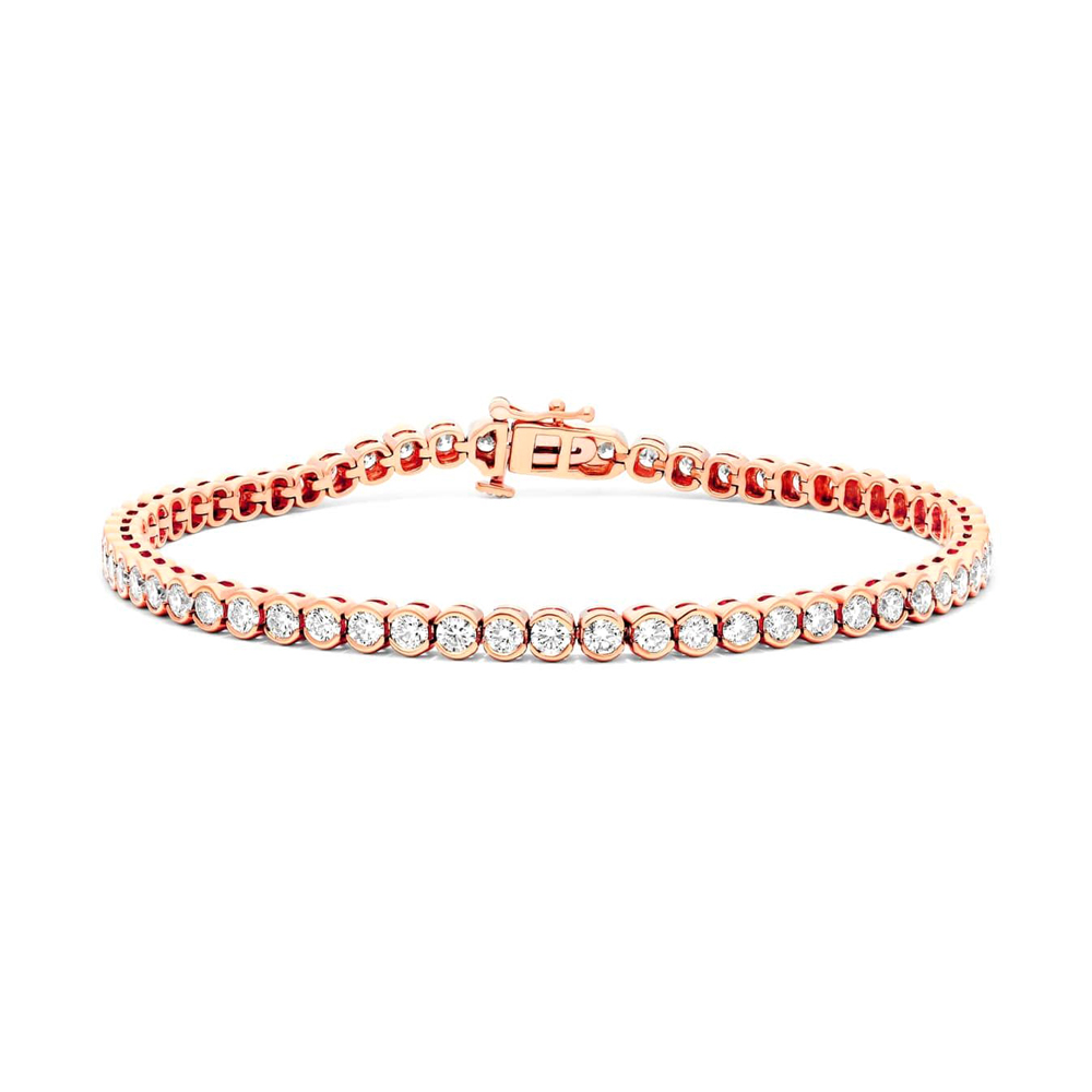 Diamond tennis bracelet rose gold sale