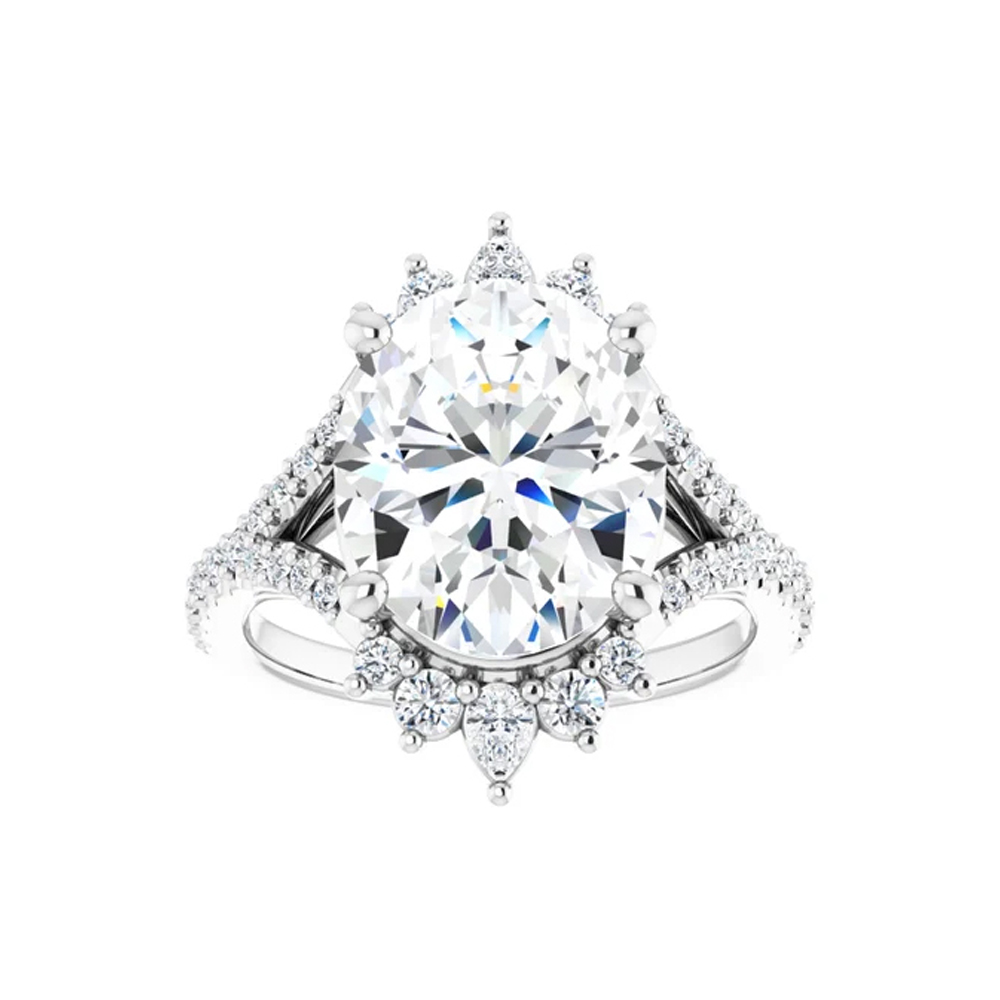 Unique oval engagement ring Temple & Grace UK