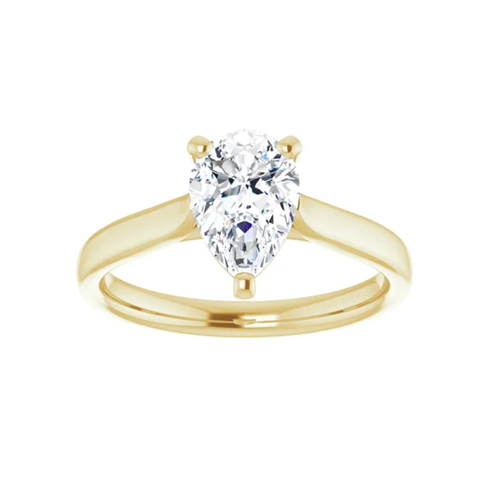 Pear solitaire engagement ring Temple & Grace UK
