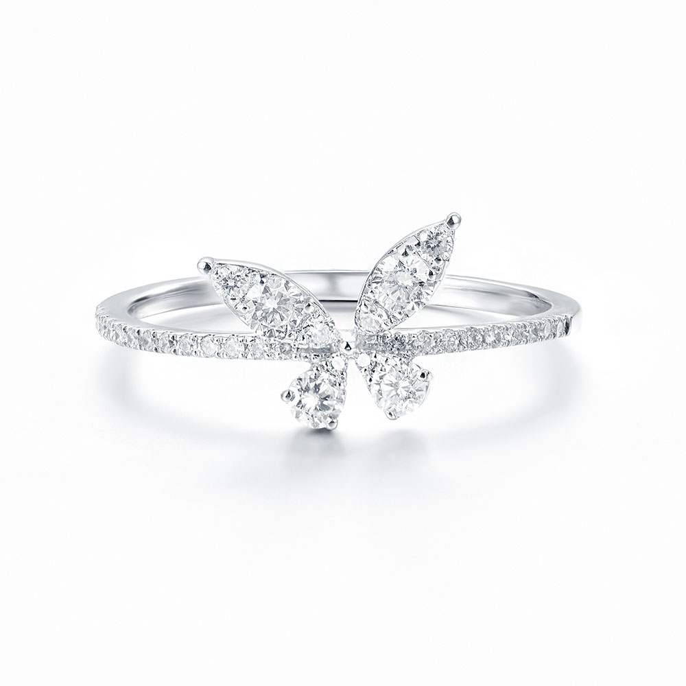 Diamond Butterfly Ring Temple & Grace UK