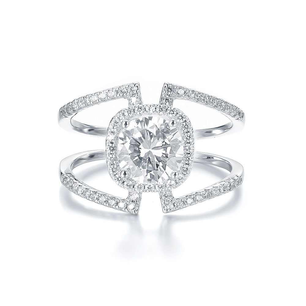 Diamond ring on sale double band