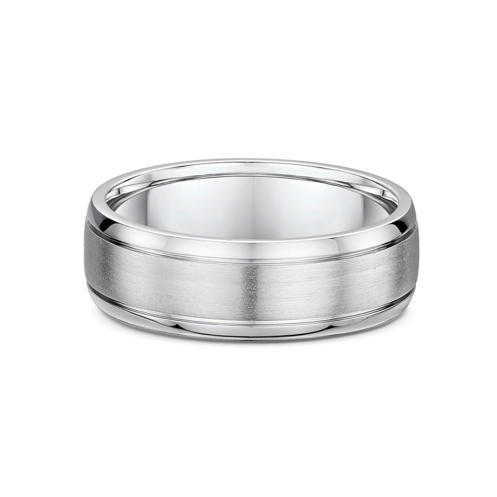 Simple White Gold Wedding Band Temple & Grace UK