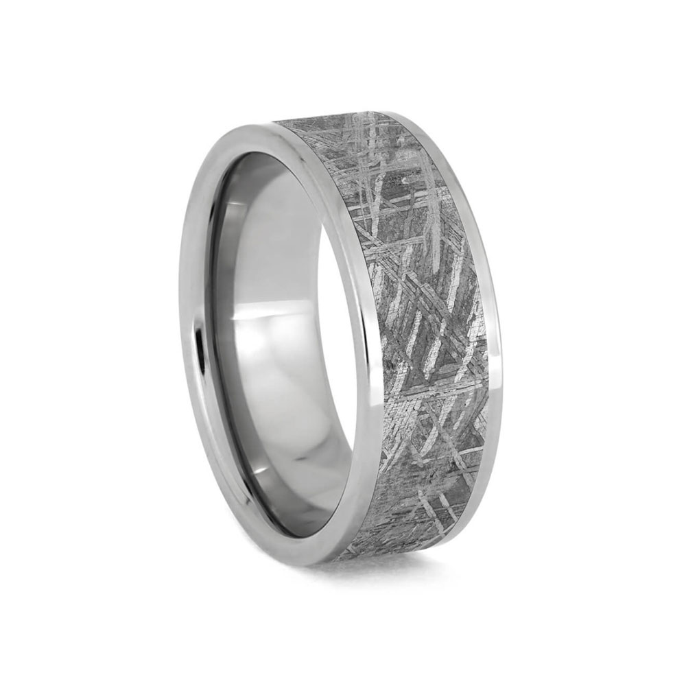 Mens Tungsten Meteorite Wedding Band Temple & Grace UK