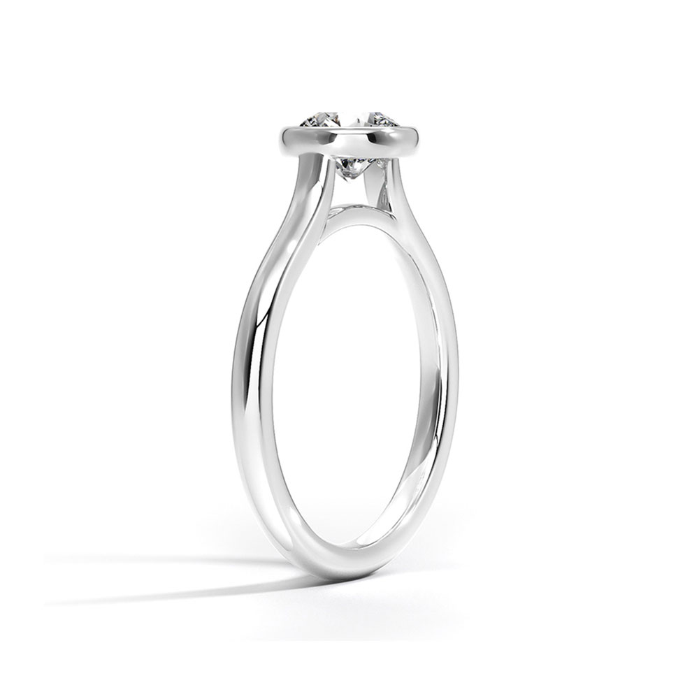 Bezel Set Oval Engagement Ring Temple & Grace UK