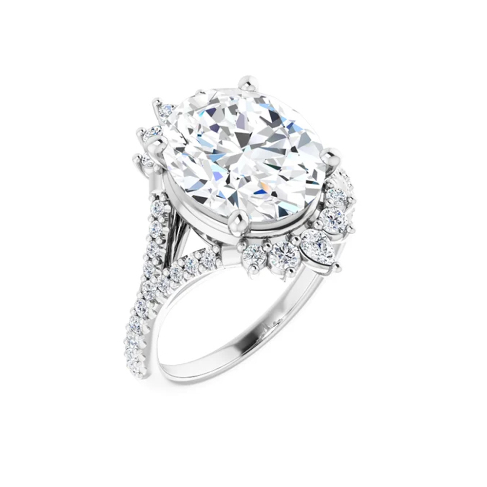 Unique oval engagement ring Temple & Grace UK