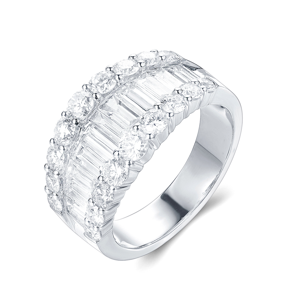 Baguette and Round Diamond Dress ring