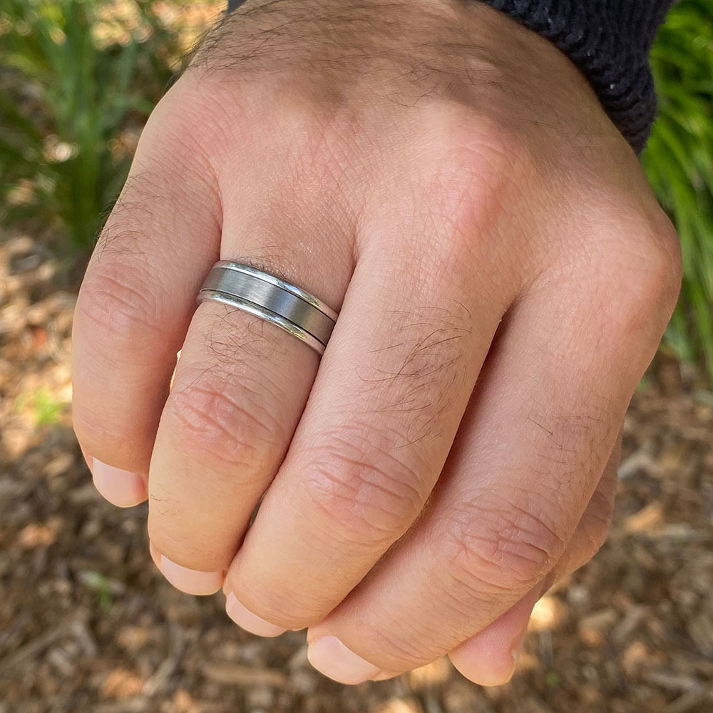 Mens wedding ring 639A17 Temple & Grace UK