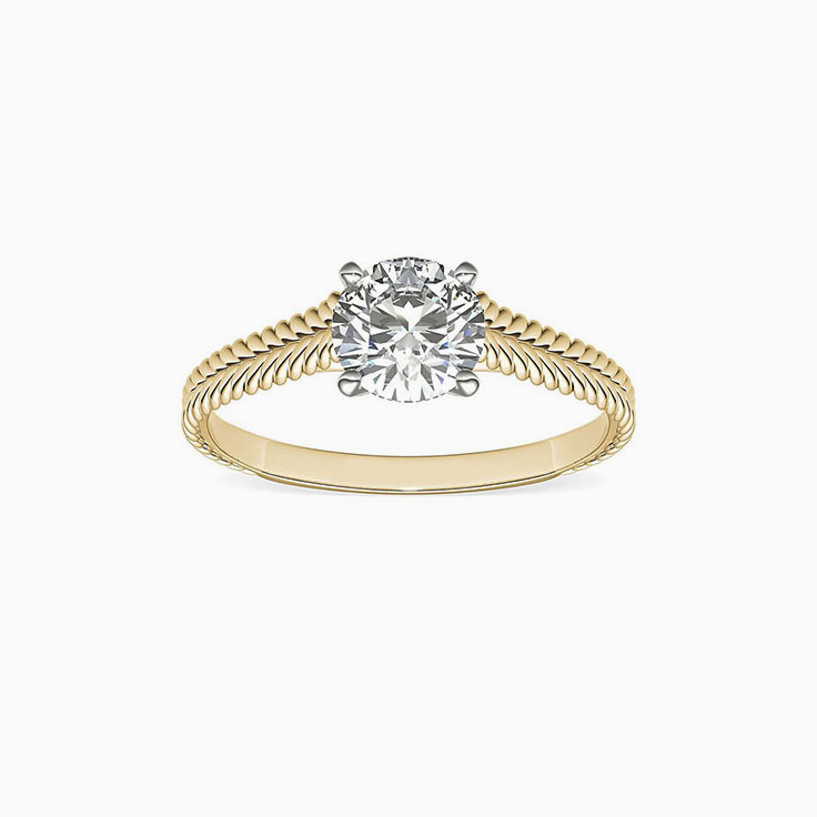 Braided Solitaire Diamond Engagement Ring