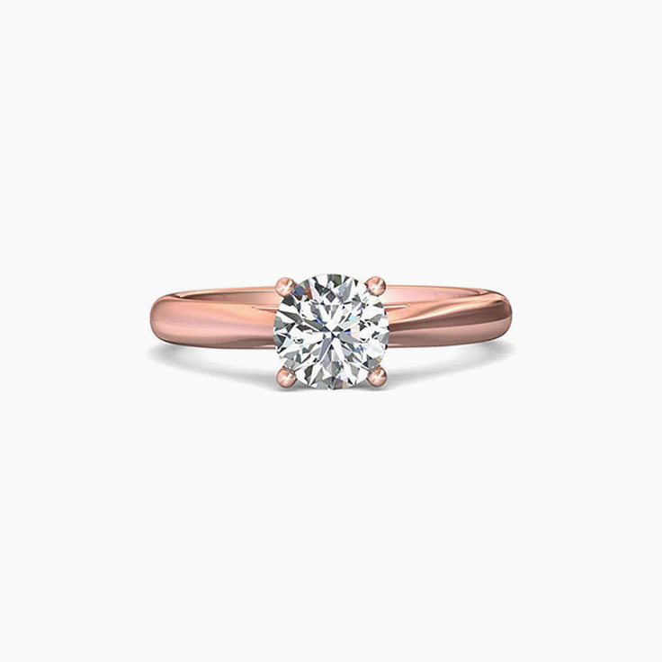 Solitaire in cathedral setting engagement ring