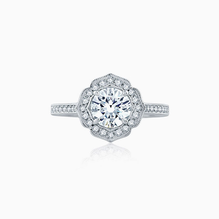 Flower engagement ring