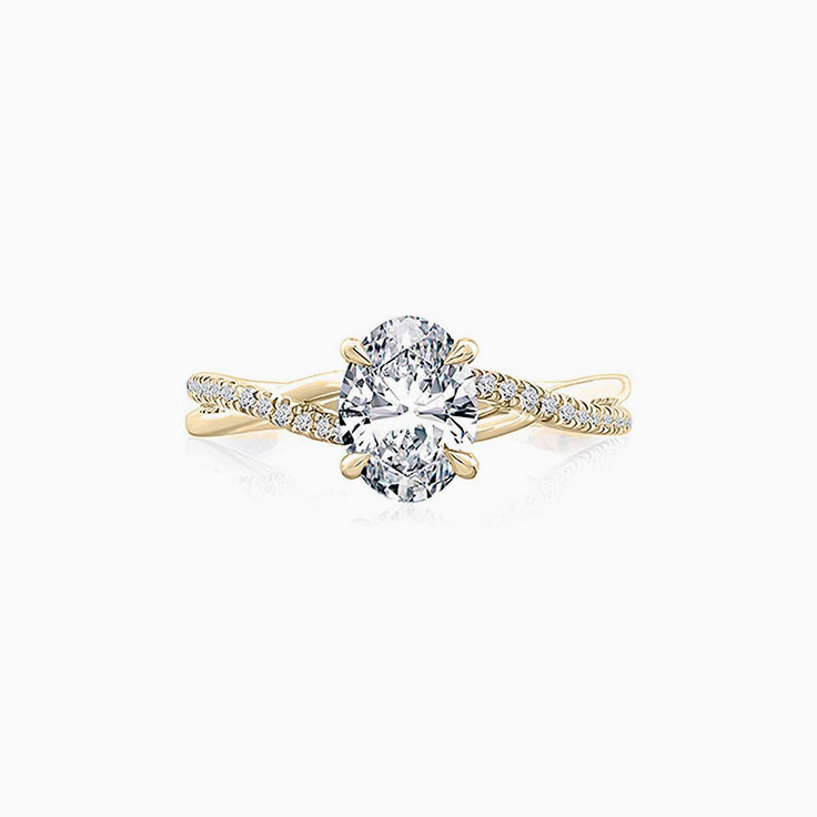 Brilliant Oval Engagement Infinity Ring