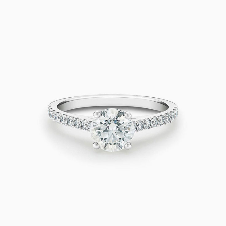 Classic Pave Diamond Engagement Ring
