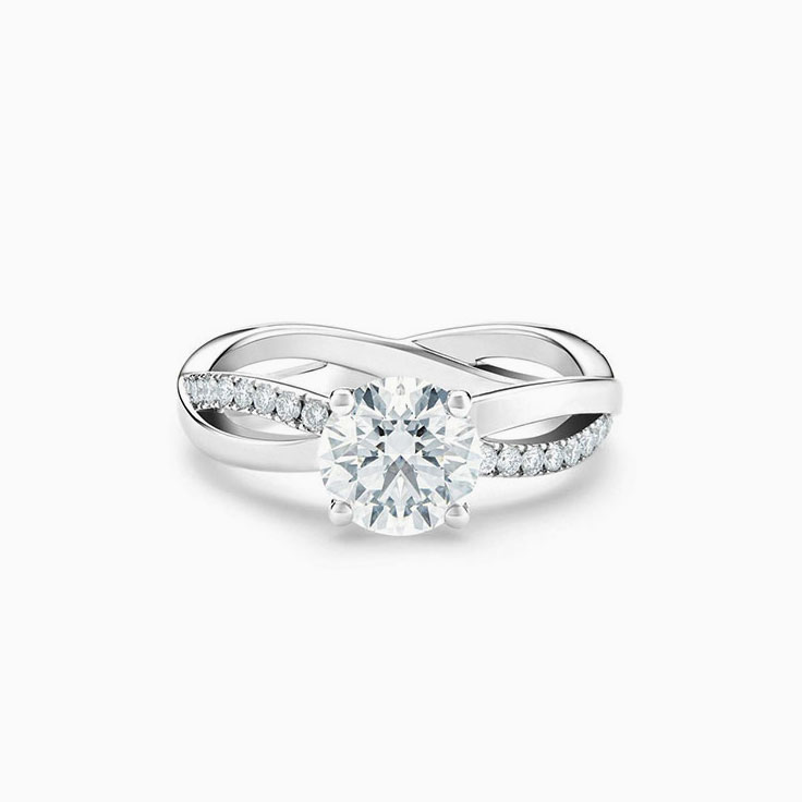 Infinity Round Brilliant Diamond Engagement Ring