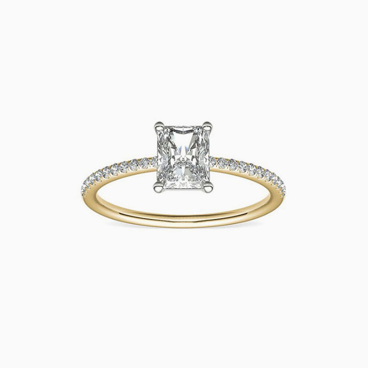 Classic Four Claw Radiant Cut Engagement Ring