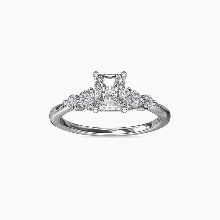 Brilliant Five Stone Radiant Cut Engagement Ring