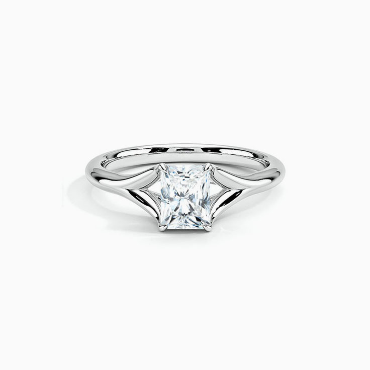 Sleek Radiant Cut Diamond Engagement Band