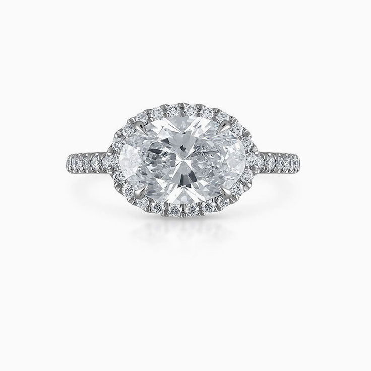 Classic East West Oval Engagement Ring
