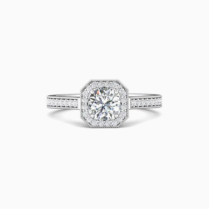 Vintage halo engagement ring