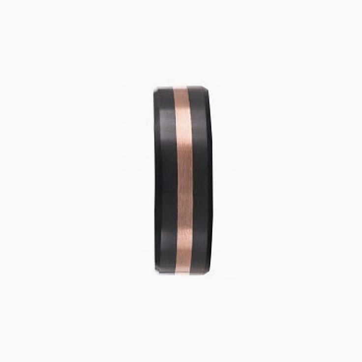 Polished Elysium With Rose Gold Inlay Ring