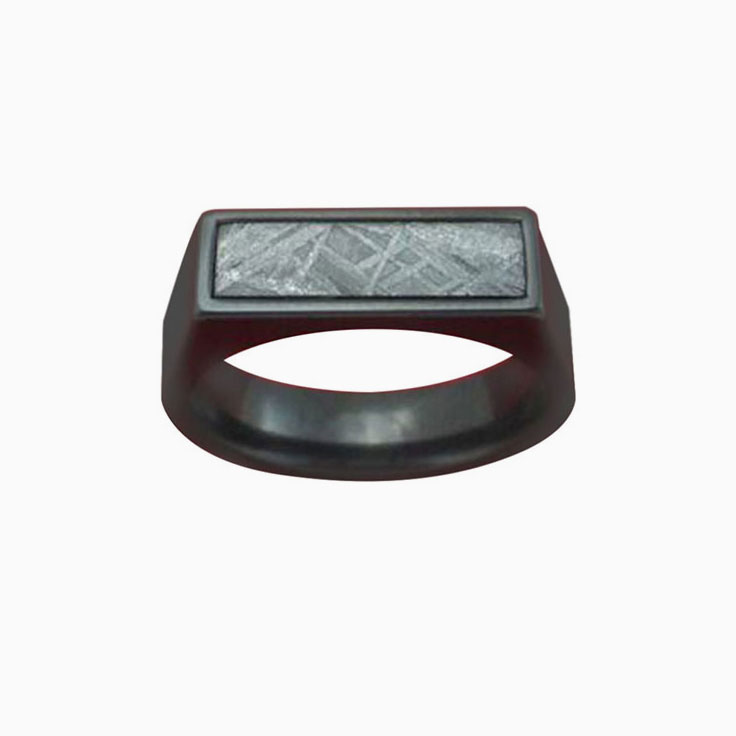 Rectangular Black Signet Ring
