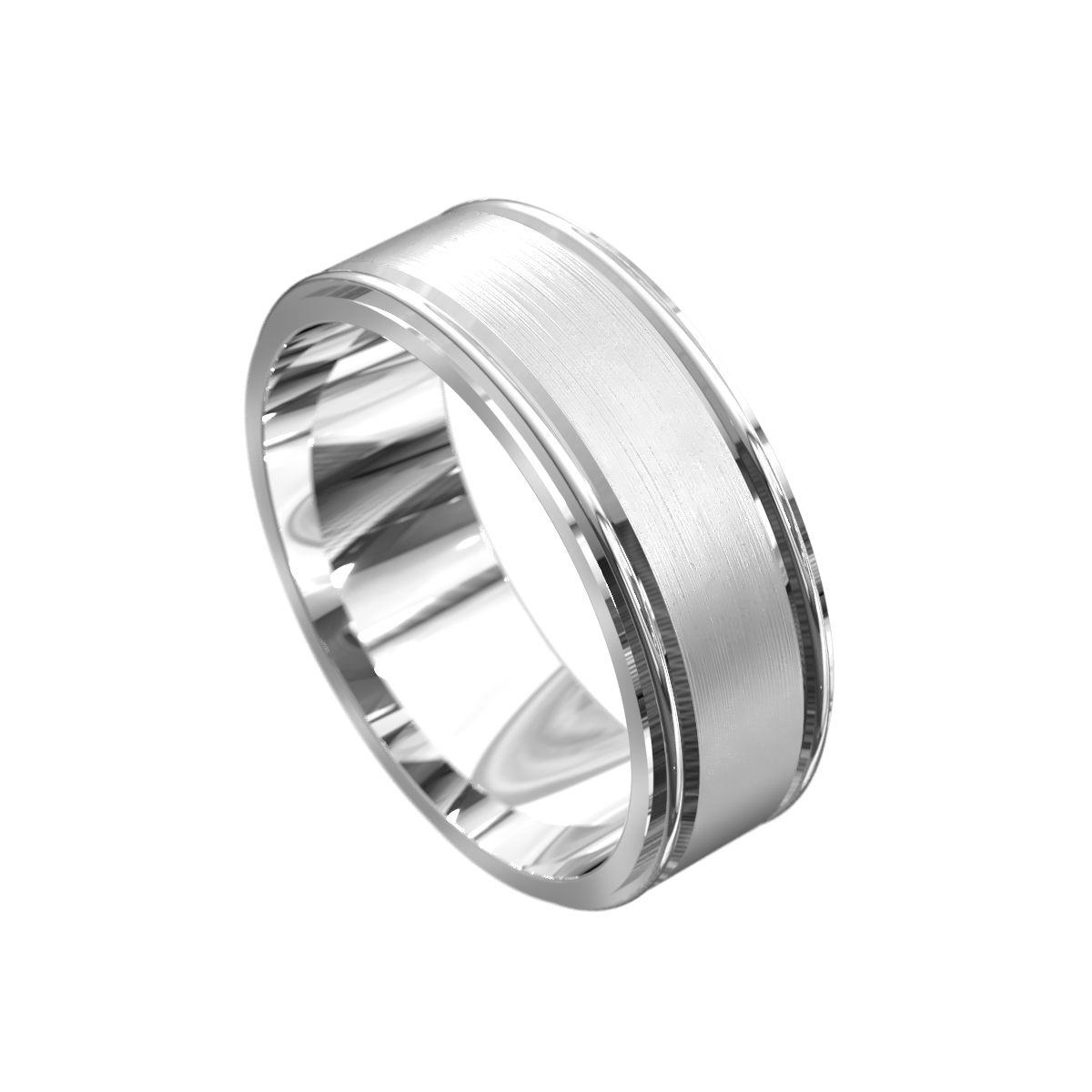 Grooved Dual Tone Mens Band