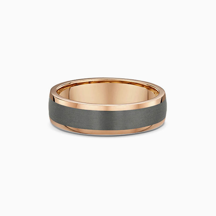 Classic Tantalum And Gold Wedding Band 591B03
