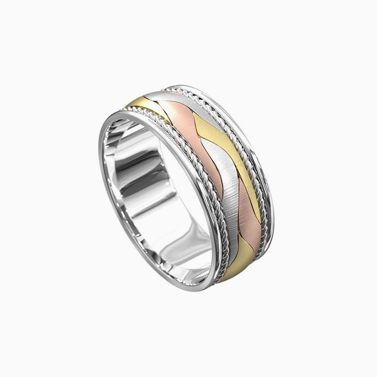 Textured Mens Wedding Band