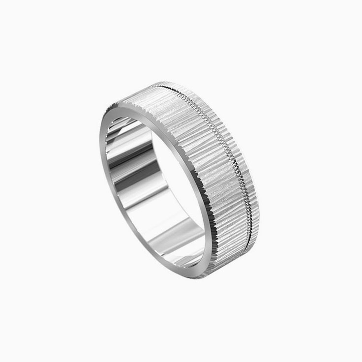 Carved Pattern Wedding Band