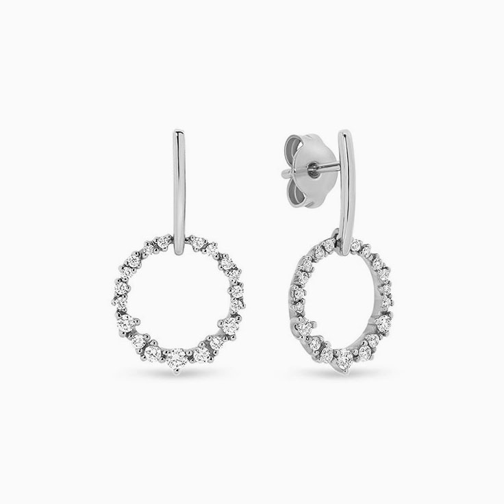 Diamond circle earrings