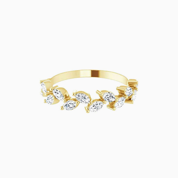 Diamond Leaf Bail Ring