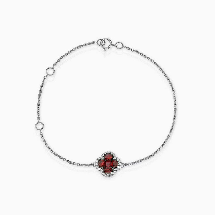 Clover Ruby Bracelet
