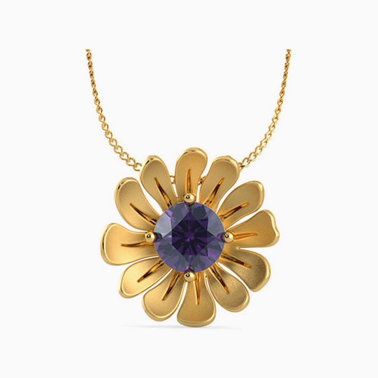 Flower Amethyst Pendant