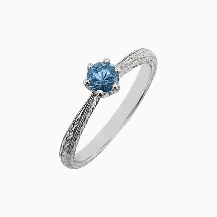 Carved Aquamarine Ring