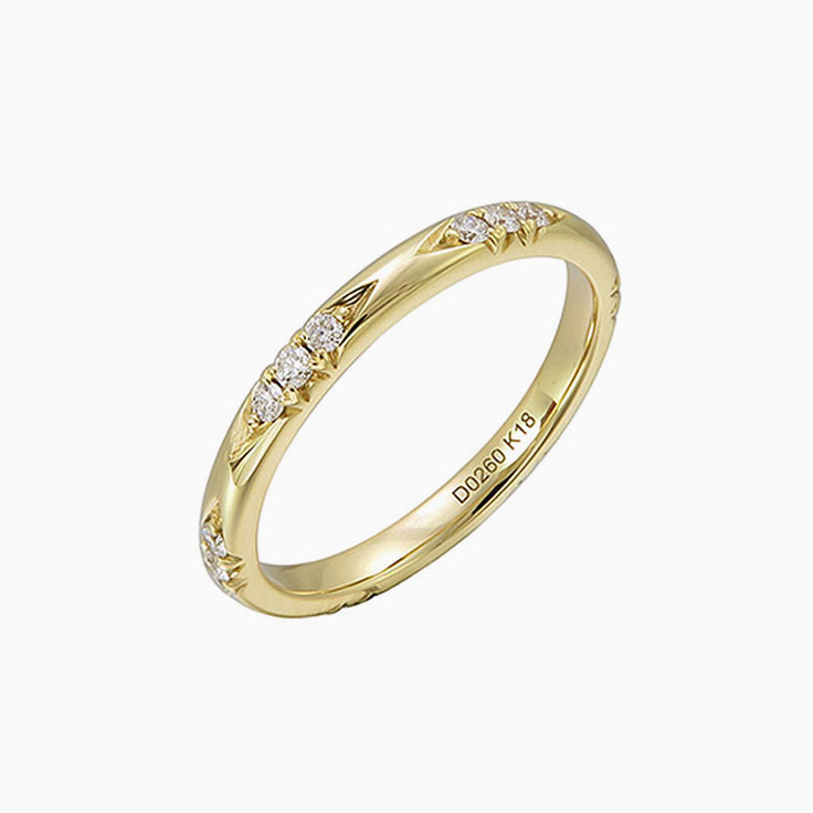 Carved Ladies Lab Diamond Wedding Ring 3260