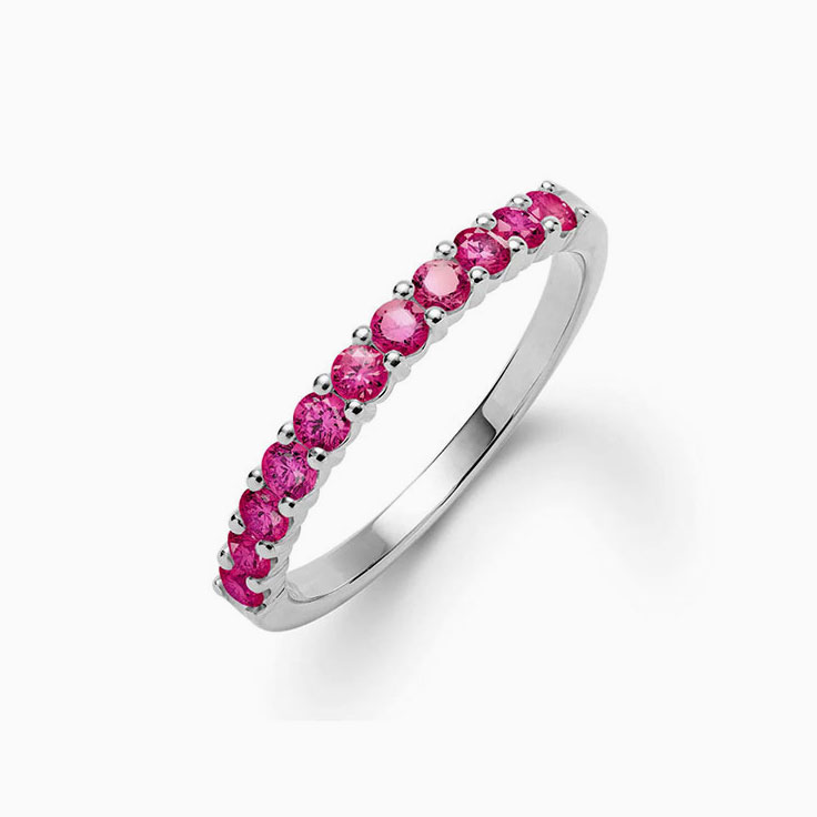 Half Eternity Ruby Stackable Ring