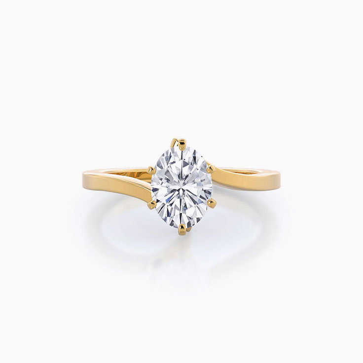 Solitaire Curved Diamond Engagement Ring