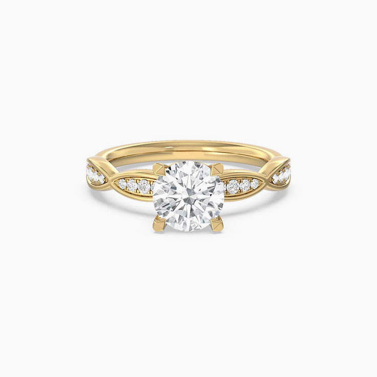 Round Hidden Halo Lab Grown Diamond Engagement Ring
