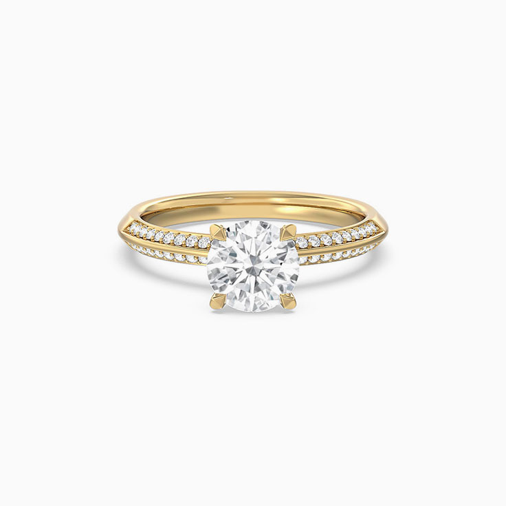 Round Lab Diamond Hidden Halo Engagement Ring