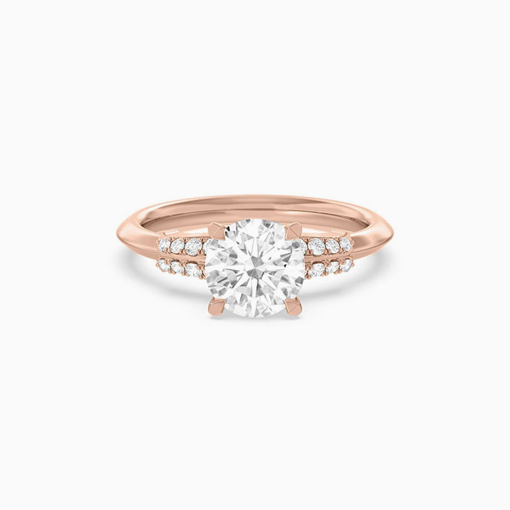 Hidden Blue Stone Lab Diamond Engagement Ring