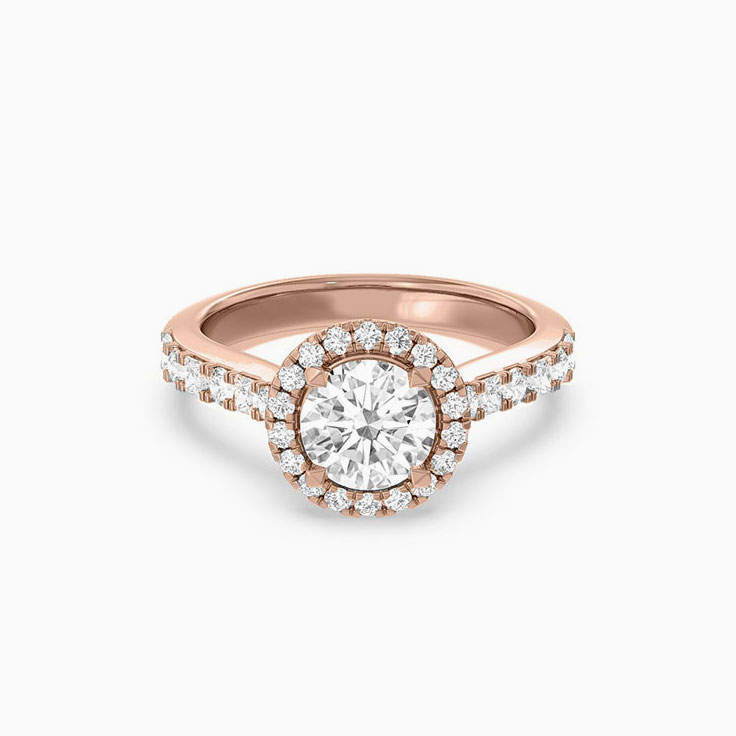 Elegant Lab Grown Round Diamond Engagement Ring With Halo