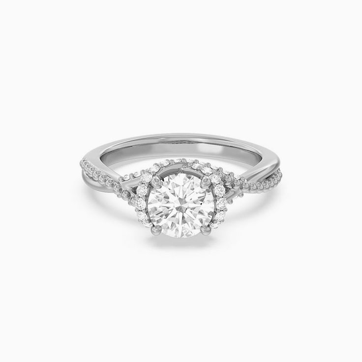 Cross Pattern Lab Diamond Engagement Ring