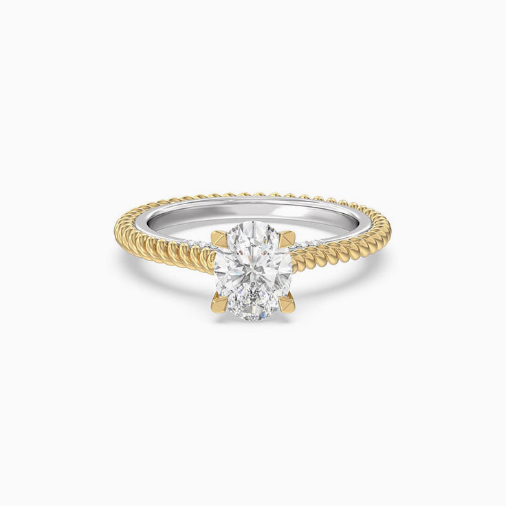 Oval solitaire engagement ring