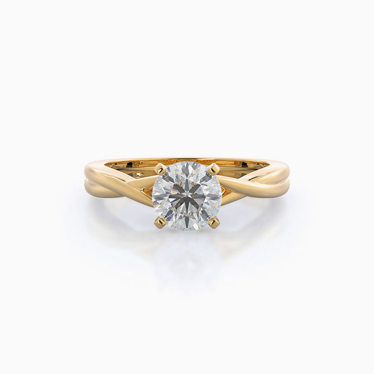 Round twisted engagement ring