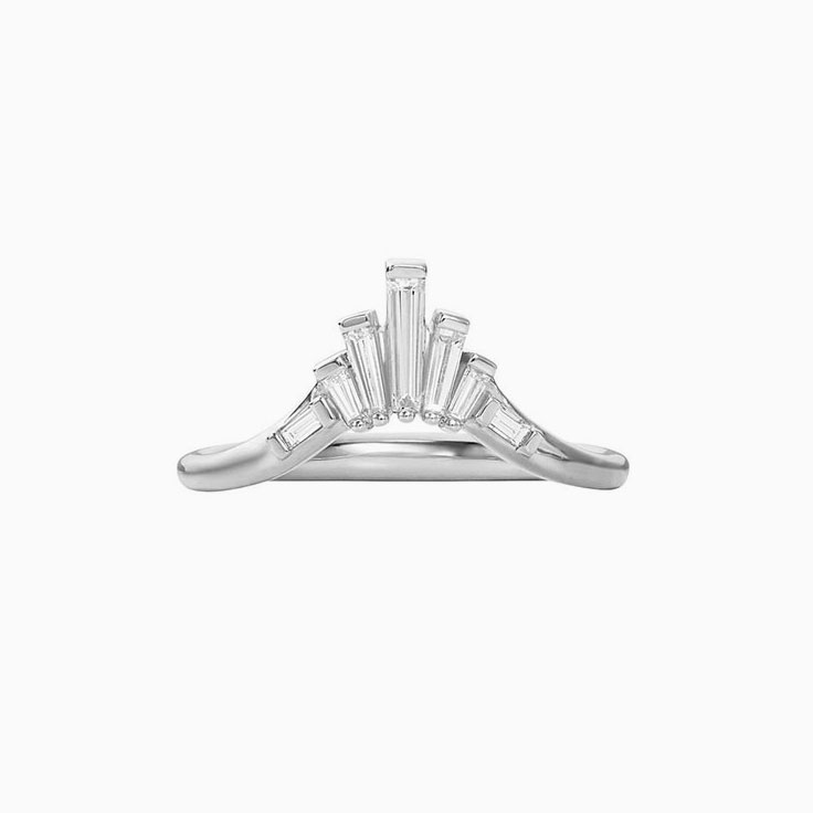 Baguette diamond nesting band