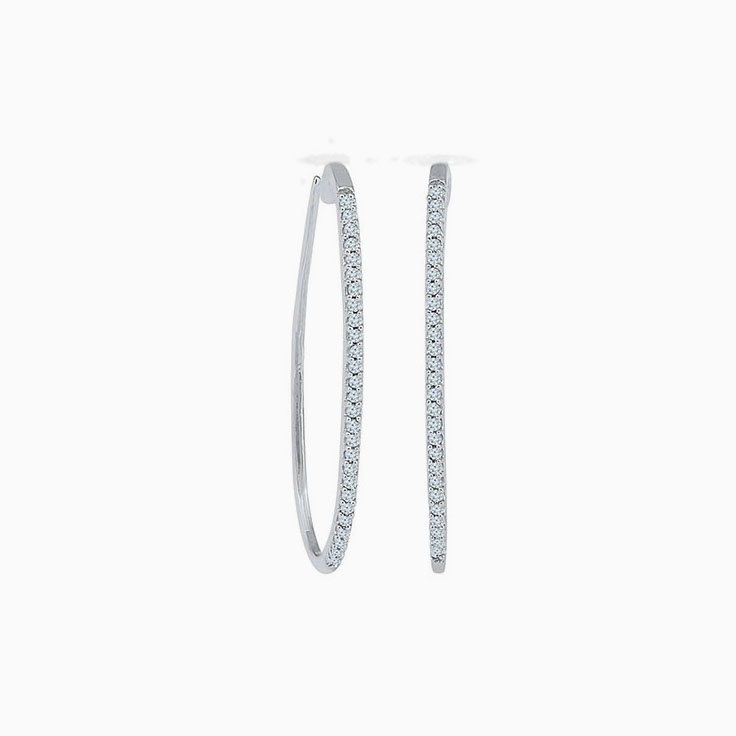 Round Diamond Hoop Earrings