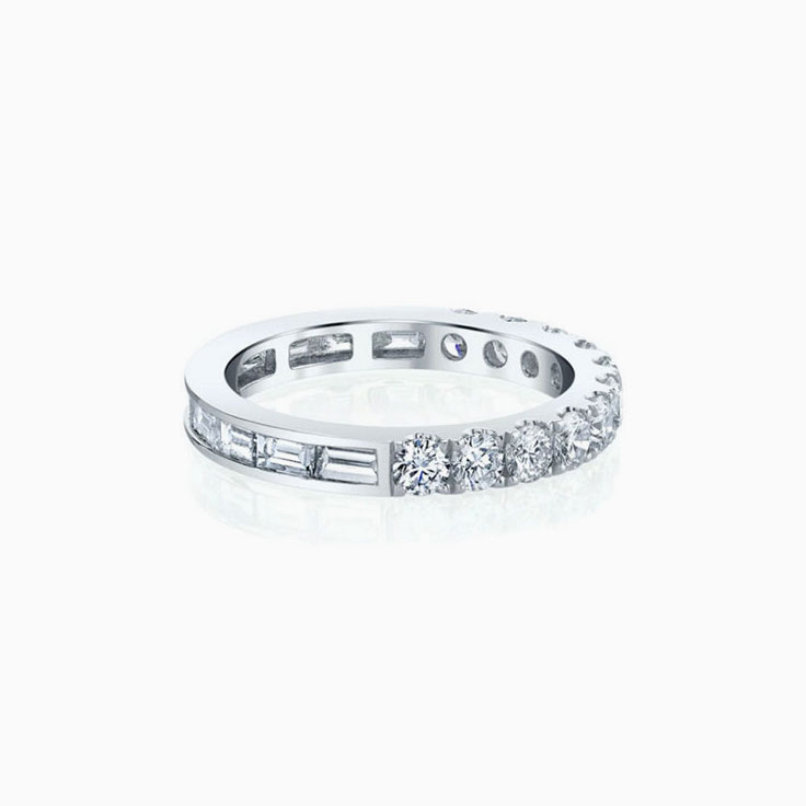 Half Round and baguette Lab Diamond ring