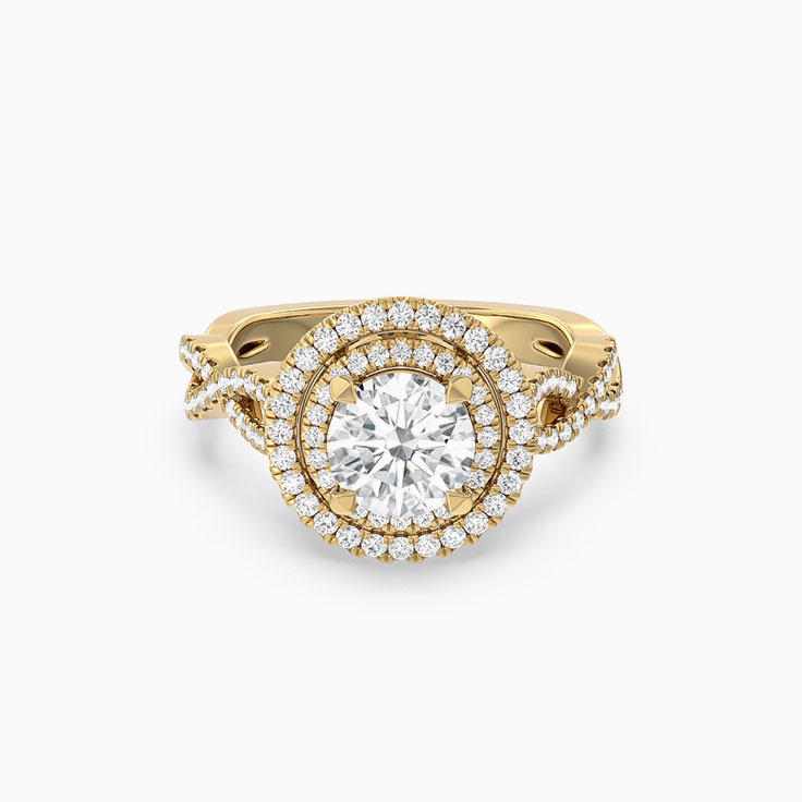 Round halo engagement ring