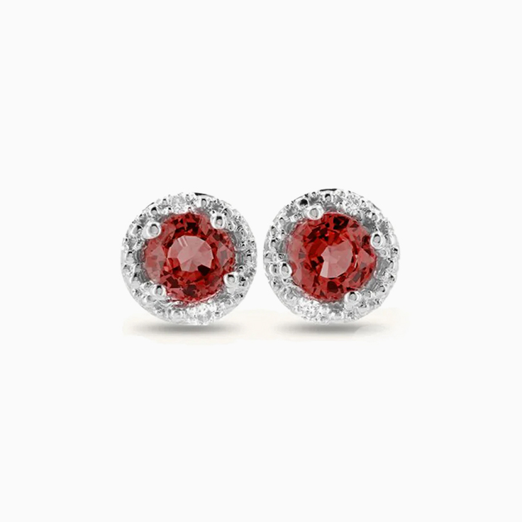 Diamond Studs With Ruby