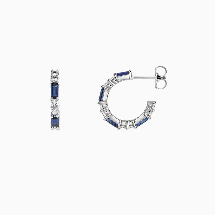 Diamond Earrings With Sapphires